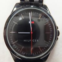 TOMMY HILFIGER(トミーヒルフィガー)メンズ腕時計３針黒文字盤　TH.392.1.34.2823　ガラス交換後